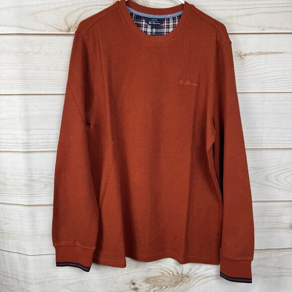 The Original Ben Sherman Burnt Henna Long Sleeve Sweatshirt Size Medium - Picture 1 of 9